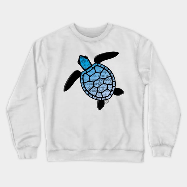 tropical turtle with aztec design Crewneck Sweatshirt by JDP Designs